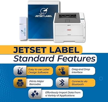 JetSet Label OKI B432dn Monochrome Printer 42ppm OKI Data (62444401) | Includes Software
