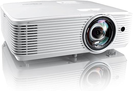 Optoma GT1080HDRx Short Throw Gaming Projector | Enhanced Gaming Mode for 1080p 120Hz Gameplay at 8.4ms | 1080p and HDR support with 4K UHD input | Bright 3,800 Lumens for Day and Night Gaming | White
