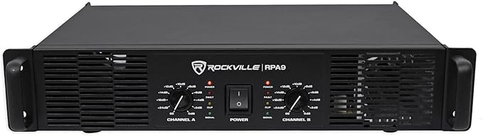 Rockville RPA9 3000 Watt Peak / 1500w RMS 2 Channel Power Amplifier Pro/DJ Amp