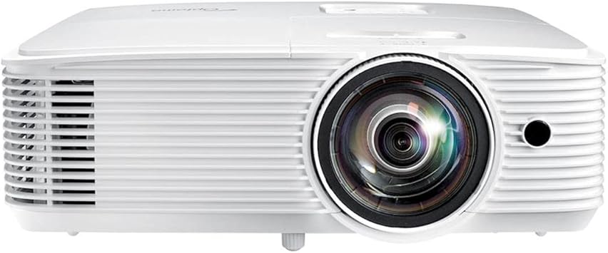 Optoma GT1080HDRx Short Throw Gaming Projector | Enhanced Gaming Mode for 1080p 120Hz Gameplay at 8.4ms | 1080p and HDR support with 4K UHD input | Bright 3,800 Lumens for Day and Night Gaming | White