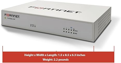 FORTINET FortiGate-40F Firewall Appliance - 5 Gigabit Ethernet RJ45 Ports, Ideal for Small Businesses (Appliance Only, No Subscription) (FG-40F)