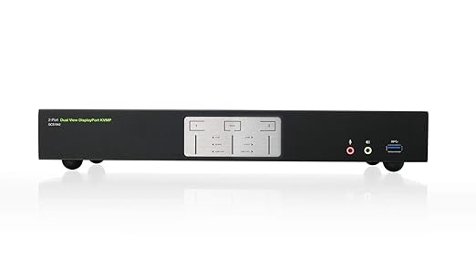 IOGEAR 2-Port 4K Dual View DisplayPort KVMP with USB 3.0 Hub and Audio w/Full Set of Cables (GCS1942 TAA Compliant)