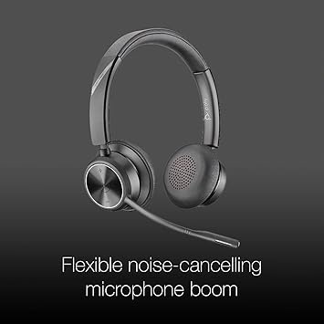 Poly Savi 7320 Wireless Stereo Office Headset System Bundle - Noise-Canceling Microphone, 13 Hour Talk Time, Teams Version, Enhanced Security, Laptop, Mac, Desk Phones Compatible, GTW Microfiber Cloth
