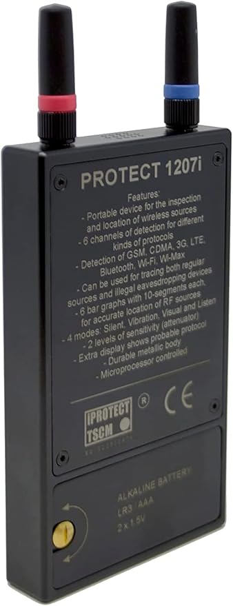 DefCon iProtect by DiscoverIt DD1207 Multi-Channel Signal Detector for Digital Wireless Protocols, Black