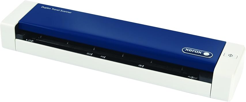 Visioneer Xerox Duplex Travel Scanner, White with Navy Blue