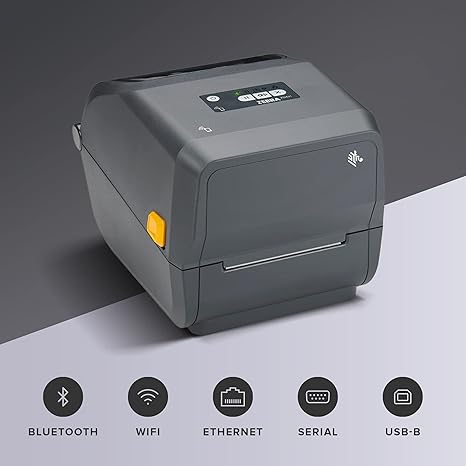 ZEBRA ZD621 Thermal Transfer Desktop Printer - Wireless Printer with 300 dpi & 4" Print Width - Label Printer with USB, Serial, or Ethernet Connectivity - Bluetooth Thermal Label Printer