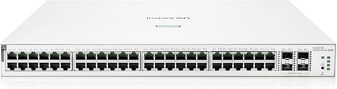 HPE Networking Instant On Switch Series 1930 48-Port Gb Smart-Managed Layer 2+ Ethernet Switch | 48x 1G | 4X SFP+ | 48x CL4 PoE 370W | US Cord (JL686A#ABA)