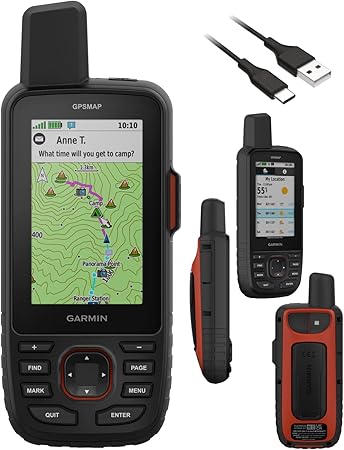 Wearable4U - Garmin GPSMAP 67i Rugged GPS Hiking Premium Handheld, 3in Display with Power Pack Bundle