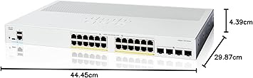 Cisco Catalyst 1200-24P-4X Smart Switch, 24 Port GE, PoE, 4x10GE SFP+, Limited Lifetime Protection (C1200-24P-4X)