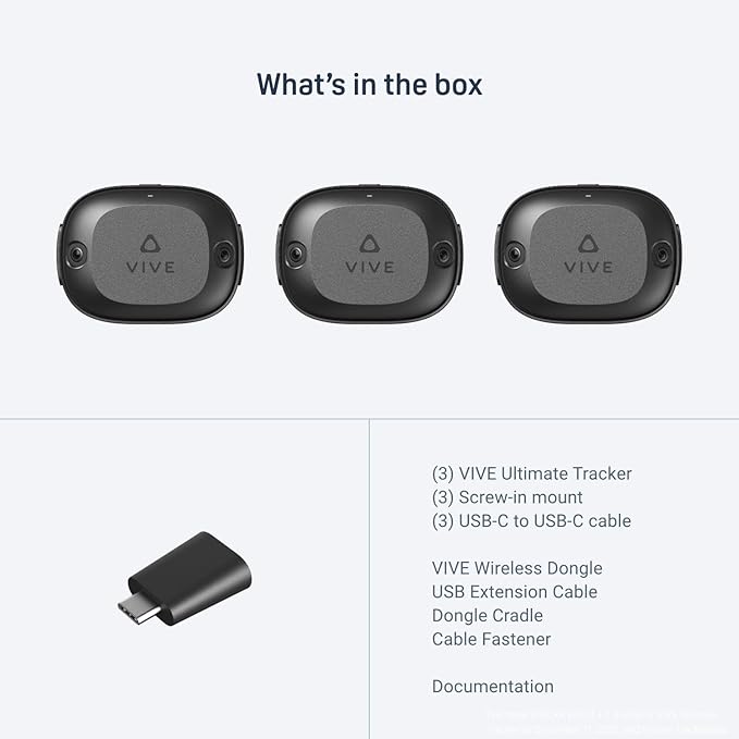 VIVE Ultimate Tracker 3 pack + Dongle— Full-Body Tracking for VR
