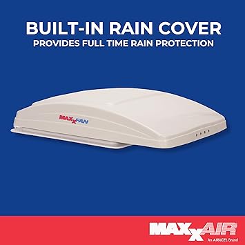 Maxxair 00-05100K MaxxFan Ventillation Fan with White Lid and Manual Opening Keypad Control White
