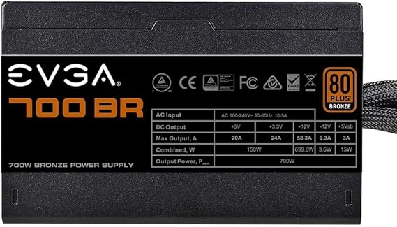 EVGA 700 BR, 80+ Bronze 700W, 3 Year Warranty, Power Supply 100- BR-0700-K1 100-BR-0700-K1