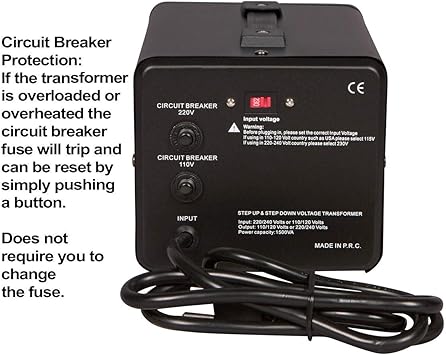 Dynastar Step Up & Step Down Voltage Converter and Transformer, 110-220 to 220-240 Volts; Heavy Duty, Extra Durable Lifetime Coil, 5-Year-Warranty, 5500 Watts