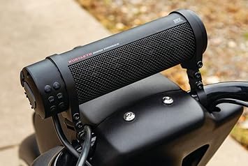 Kuryakyn 2720 MTX Road Thunder Weather Resistant Motorcycle Sound Bar Plus: 300 Watt Handlebar Mounted Audio Speakers with Bluetooth, USB Power Charger, Satin Black