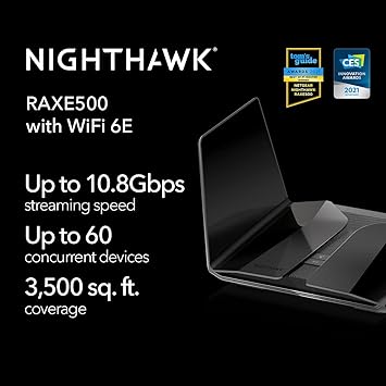 NETGEAR RAXE500-100NAS NH AXE11000 WIFI 6E TRI-BAND