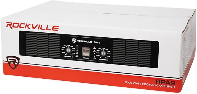 Rockville RPA9 3000 Watt Peak / 1500w RMS 2 Channel Power Amplifier Pro/DJ Amp
