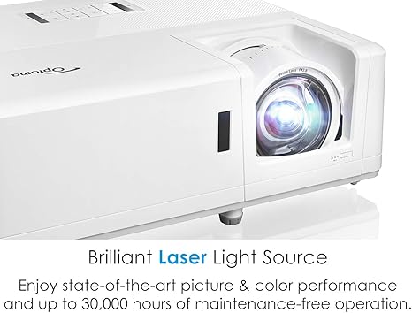 Optoma GT1090HDR Short Throw Laser Home Theater Projector | 4K HDR Input | Lamp-Free Reliable Operation 30,000 hours | Bright 4,200 lumens for Day and Night | Short Throw