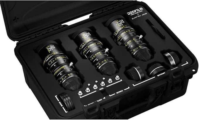 DZOFILM Catta Ace Cine 3-Lens Bundle with 18-35mm, 35-80mm, 70-135mm T2.9 Lens for PL Mount and Canon EF, Black