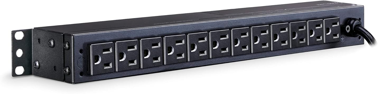 CyberPower PDU15M2F12R Metered PDU, 100-125V/15A, 14 Outlets, 1U Rackmount