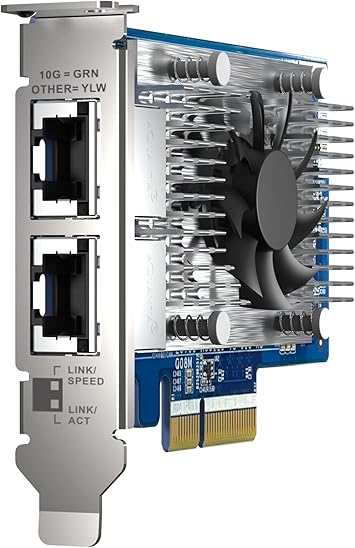QNAP QXG-10G2T-X710 Two Port 10GbE Network Card with SR-IOV and iSCSI, Block-Based and Supports Multiple Virtual Disk Modes