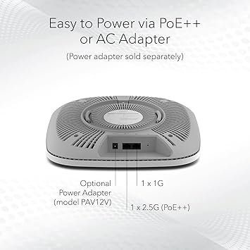 NETGEAR Cloud Managed Wireless Access Point (WAX630) - WiFi 6 Dual-Band AX6000 Speed | Up to 600 Client Devices | 802.11ax | Insight Remote Management | PoE++ Powered or AC Adapter (not Included)