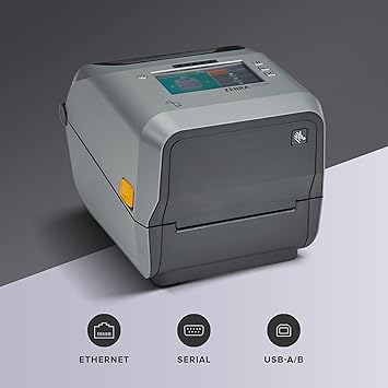 Zebra ZD621 Direct Thermal Desktop Printer Color Touch LCD 300 dpi Print Width 4-inch USB Serial Ethernet ZD6A143-D01F00EZ