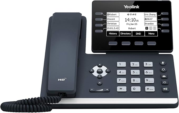 Yealink T53 IP Phone, 12 VoIP Accounts. 3.7-Inch Graphical Display. USB 2.0, Dual-Port Gigabit Ethernet, 802.3af PoE, Power Adapter Not Included