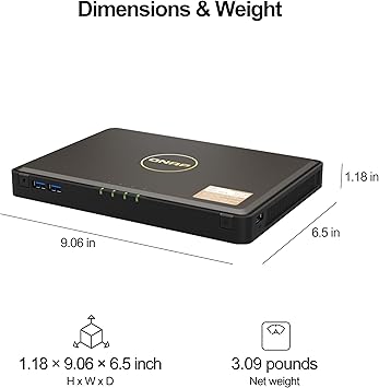 QNAP TBS-464-8G-US 4 Bay M.2 NVMe SSD NASbook Intel Celeron N5105/N5095 4-core CPU, 8GB DDR4 Memory, and 2.5GbE (1G/100M/10M) Network Connectivity (Diskless)