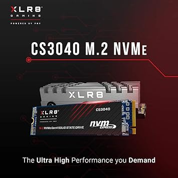 PNY XLR8 CS3040 4TB M.2 NVMe Gen4 x4 Internal Solid State Drive (SSD) with Heatsink - M280CS3040HS-4TB-RB