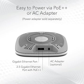 NETGEAR Cloud Managed Wireless Access Point (WAX630E) - WiFi 6E Tri-Band AXE7800 Speed | Mesh | MU-MIMO | 802.11axe | Insight Remote Management | PoE++ | Power Adapter not Included