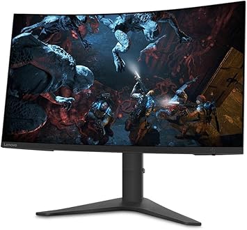Lenovo G32qc-10 31.5-inch QHD Curved Gaming Monitor, 1440p, AMD FreeSync Premium, DisplayPort, HDMI, Narrow Bezels, Adjustable, VESA Mount, 66A2GCCBUS