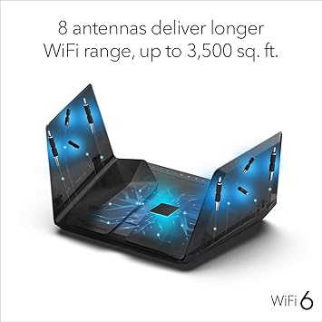 NETGEAR Nighthawk AX12 12-Stream WiFi 6 Router (RAX120) - AX6000 Wireless Speed (up to 6Gbps) | Coverage for Large-to-Very Large Homes | 4 x 1G and 1 x 2.5/5G Ethernet Ports | 2 x 3.0 USB