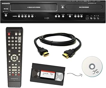 Magnavox VHS to DVD Recorder VCR Combo w/ Remote, HDMI