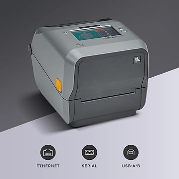 Zebra ZD621 Direct Thermal Desktop Printer Color Touch LCD 203 dpi Print Width 4-inch USB Serial Ethernet ZD6A142-D01F00EZ
