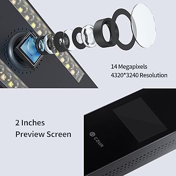 CZUR Aura Pro Book & Document Scanner,Capture A3 & A4, Auto-Flatten & Deskew Powered by AI Technology, Foldable & Portable, Compatible with Windows & Mac OS