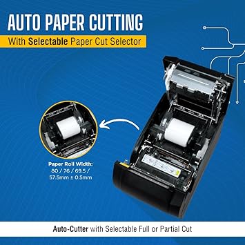 SNBC 132081 Model BTP-M300 Impact Receipt Printer with USB and Serial Interface, Black, Fast 4.7 Lines per Second Print Speed, Drop and Print Paper Loading, Stores and Prints Logo Images