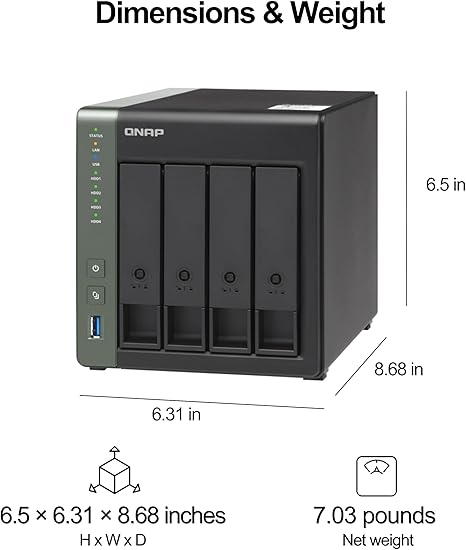 QNAP TS-431X3 4 Bay High-speed NAS with One 10GbE and 2.5 GbE Port