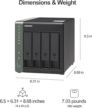 QNAP TS-431X3 4 Bay High-Speed NAS with One 10GbE and 2.5 GbE Port