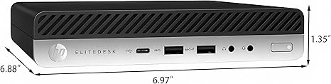 HP EliteDesk 800 G3 Mini Desktop Computer, Intel Quad-Core i5-6500T, 16GB DDR4 RAM, 256GB SSD, Keyboard&Mouse, VGA, DP, Windows 10 Pro (Renewed)