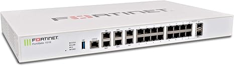 Fortinet FortiGate 101E Network Security/Firewall Appliance - 20 Port - 1000Base-X, 1000Base-T Gigabit Ethernet - AES (256-bit), SHA-1 - USB - 20 x RJ-45 - 2 - SFP - 2 x SFP - Manageable - 1U - Rack-m