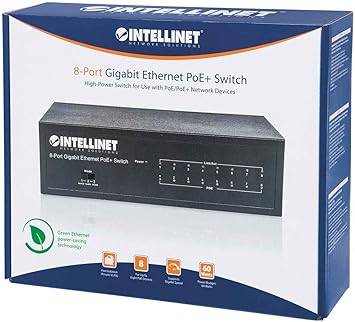 Intellinet Network Solutions 561204 8-Port Gigabit Ethernet PoE+ Switch