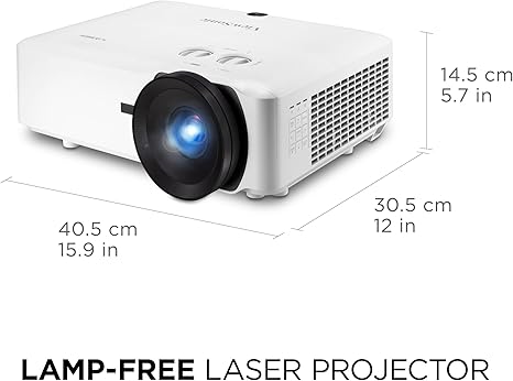 ViewSonic LS921WU 6000 Lumens WUXGA Short Throw Laser Projector for 200 Inch Screen, Dual HDMI, 4K HDR HLG Support, 1.1x Optical Zoom for Business and Education, White