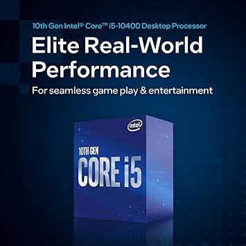 Intel Core i5-10400 Desktop Processor 6 Cores up to 4.3 GHz LGA1200 (Intel 400 Series Chipset) 65W, Model Number: BX8070110400