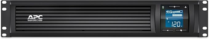 APC UPS 1000VA Smart-UPS with SmartConnect, Pure Sinewave UPS Battery Backup, Line Interactive, 120V Uninterruptible Power Supply, Rackmount UPS (SMC1000-2UC)