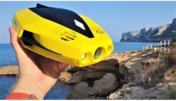 CHASING Dory World's Smallest and Affordable 5-Thruster Palm-Sized Underwater Drone. Camera Provides Photos and Real-time 720P Video, Record 1080 FHD Video, from up to 49 feet Below.
