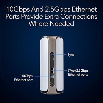 NETGEAR Orbi 970 Series (RBE970) Quad-Band WiFi 7 Mesh Add-on Satellite - Works with Existing 970 Series Mesh System or Router, Security Features, Covers up to 3,300 sq. ft., BE27000 802.11be