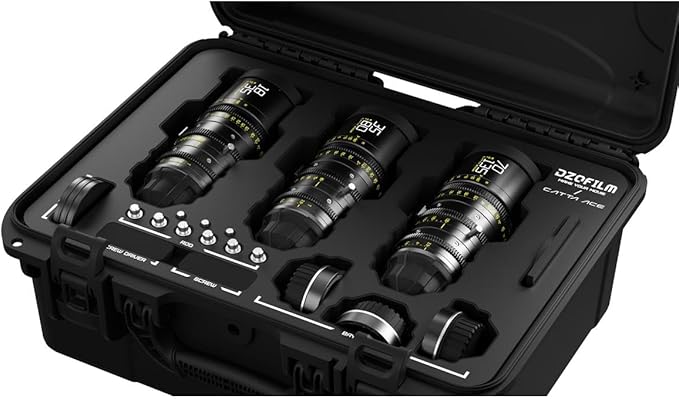 DZOFILM Catta Ace Cine 3-Lens Bundle with 18-35mm, 35-80mm, 70-135mm T2.9 Lens for PL Mount and Canon EF, Black
