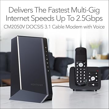 NETGEAR CM2050V-100NAS NIGHTHAWK 2.5GBPS INTERNET SPEED CABLE