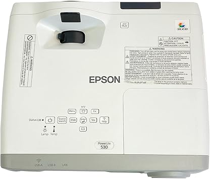 Epson PowerLite 530 XGA 3LCD Projector, White
