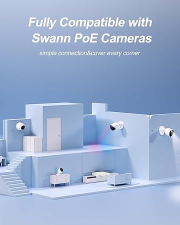Swann 4K 8Channel Security Camera System NVR Recorder: nvr-8580 Security PoE NVR Box with 1TB HDD,24/7 Continuous Recording,Work with Swann IP 12MP/4K/5MP/4MP HD Cameras, SRNVR-88580WH